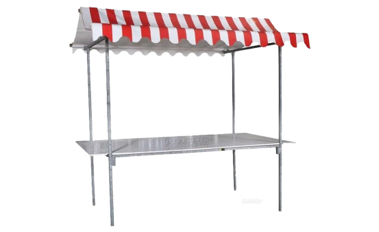 Stahl Marktstand rot-weiß