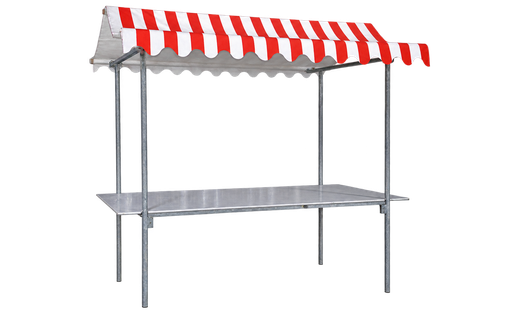 Stahl Marktstand rot-weiß