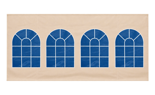 Seitenwand 6m mit 4 Rundfenstern Sandfarbe (Mastertent) B-Ware