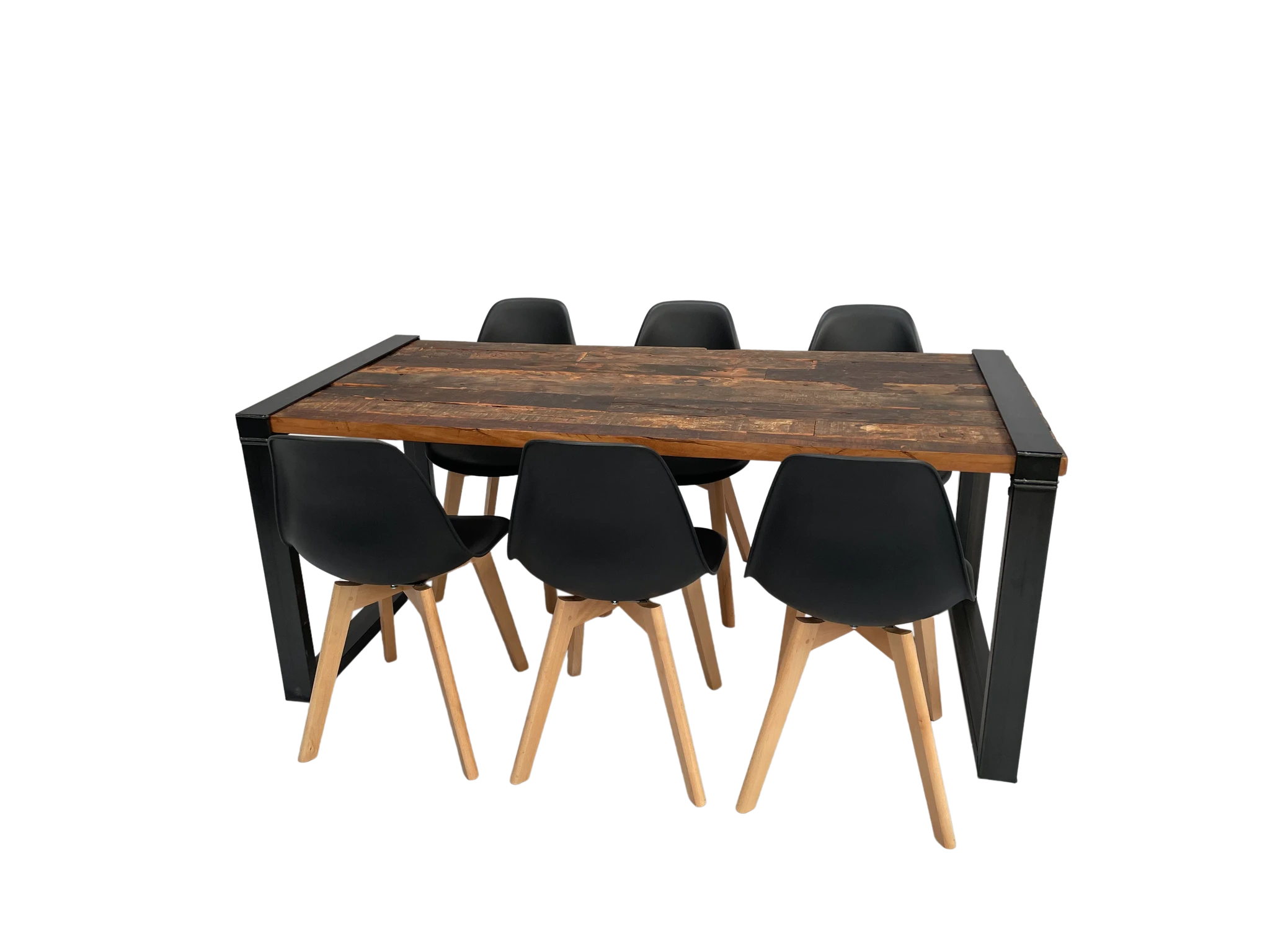 Industrial Dinnertableset 6P. 1,8 m schwarz