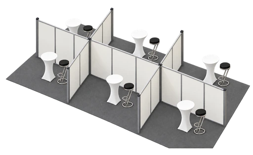 Messestand Dialog-SET S100 – 6 Bereiche