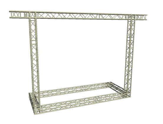 LED Wand Support mit Ausleger 5,35 x 4,95 m