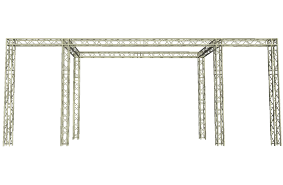 LED Wand Support mit Eventgewicht und Bannerausleger 11,20x 5,00 m