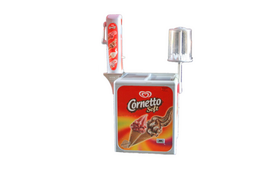 Cornetto Softeis Maschine + Gefriertruhe