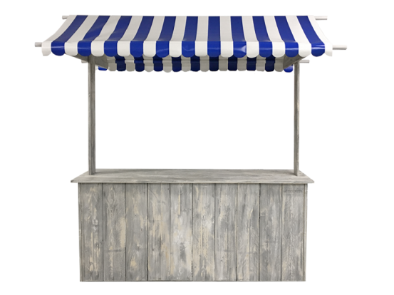 Buffet-Marktstand blau