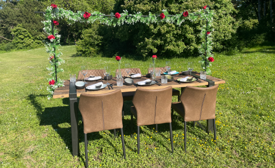 Industrial Dinnertableset 6P. 1,8 m Cognac 