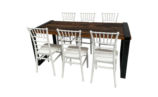 Industrial Dinnertableset 6P. 1,8 m Chiavari