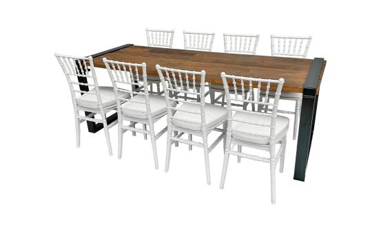 Industrial Dinnertableset 8P. 2,2 m Chiavari