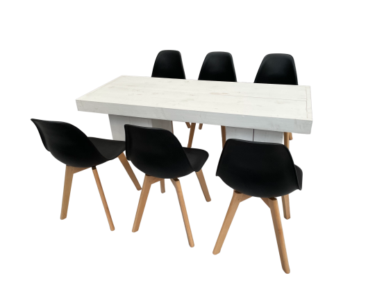 Keeve schwarz Dinnertable Wood 6P.