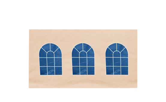 Seitenwand 4 m mit  3 Rundfenstern Sandfarbe (Mastertent) B-Ware 