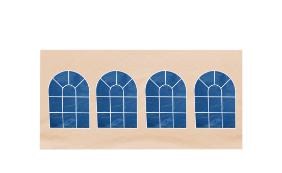 Seitenwand 6m mit 4 Rundfenstern Sandfarbe (Mastertent) B-Ware 