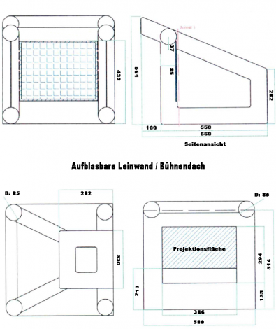 aufblas. Leinwand