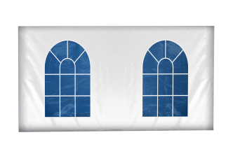 Rundbogenfensterwand