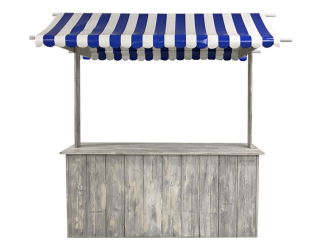 Buffet-Marktstand blau