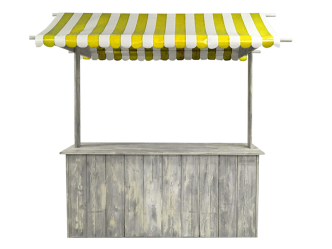 Buffet-Marktstand gelb