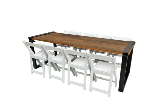 Industrial Dinnertableset 8P. 2,2 m Bankett