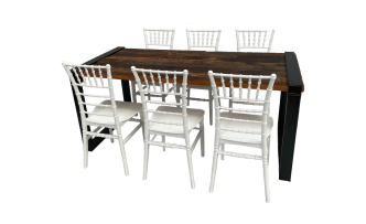 Industrial Dinnertableset 6P. 1,8 m Cognac 