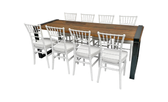 Industrial Dinnertableset 8P. 2,2 m Bankett