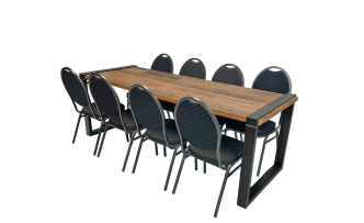 Industrial Dinnertableset 8P. 2,2 m Cognac 