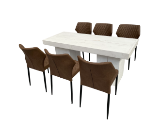 Keeve weiß Dinnertable Wood 6P.
