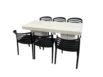 Keeve weiß Dinnertable Wood 6P.
