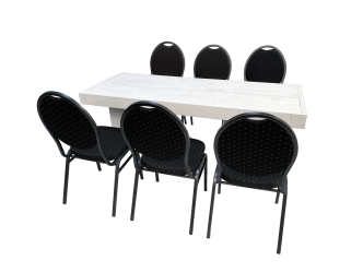 Keeve weiß Dinnertable Wood 6P.
