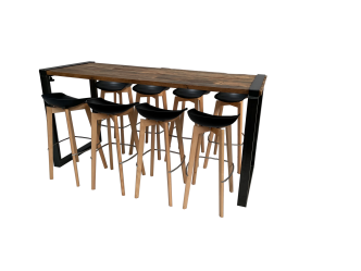 Industrial Hightableset 8P.  2,2 m Z-weiß