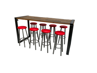 Industrial Hightableset 8P.  2,2 m Z-weiß