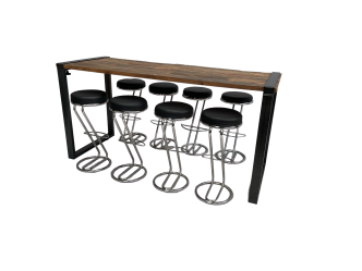 Industrial Hightableset 8P.  2,2 m Z-weiß