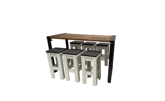 Industrial Hightableset 6P.  1,8 m Z-weiß