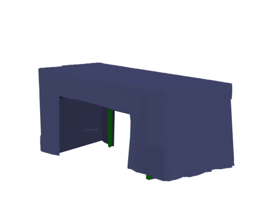 Wurfhusse 70er Tisch blau