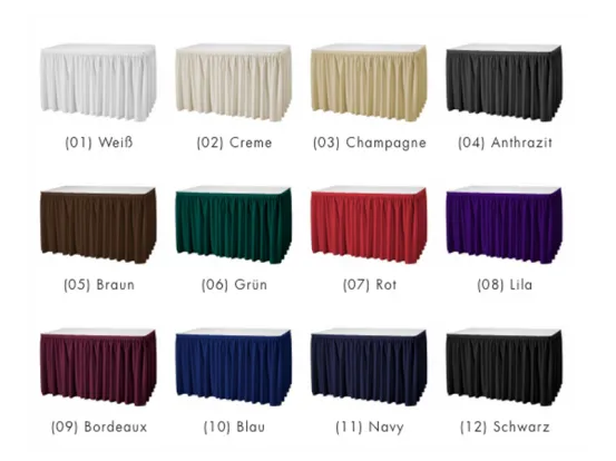 Buffettisch Skirting bordeaux-rot