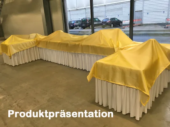 Buffettisch Skirting bordeaux-rot