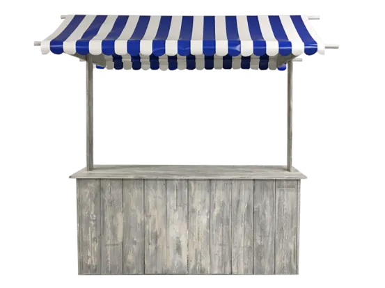 Buffet-Marktstand blau
