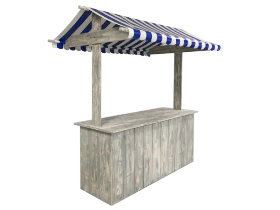 Buffet-Marktstand blau