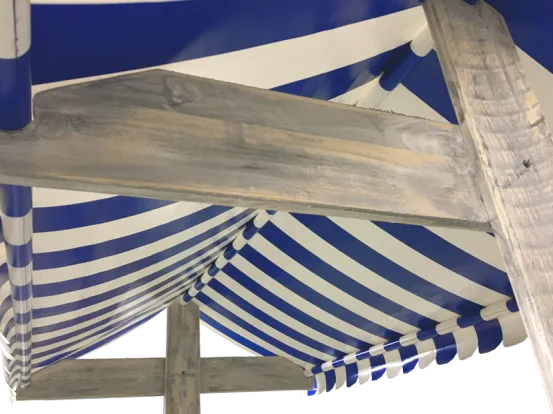 Buffet-Marktstand blau