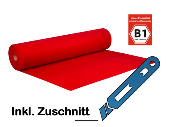 Eventteppich B1 rot pro m&sup2;