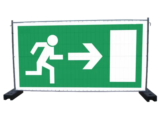 Banner Notausgang f&uuml;r Bauzaun