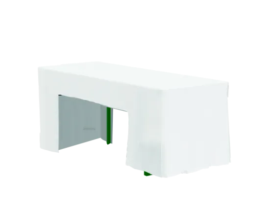 Wurfhusse 70er Tisch wei&szlig;