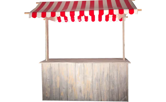 Buffet-Marktstand rot