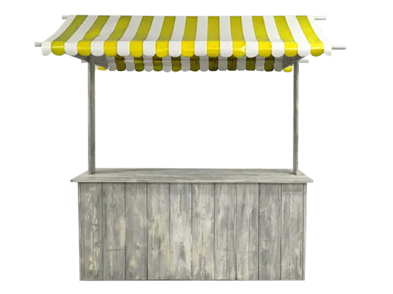 Buffet-Marktstand gelb