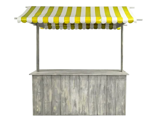 Buffet-Marktstand gelb