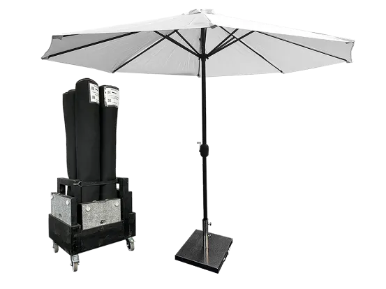 4x Sonnenschirmset  wei&szlig;