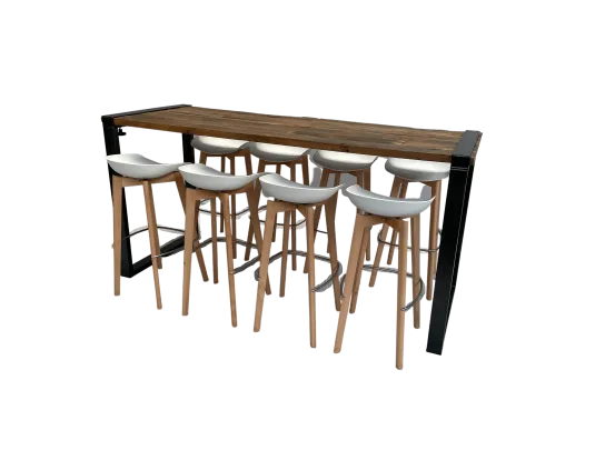 Industrial Hightableset 8P. 2,2 m wei&szlig;