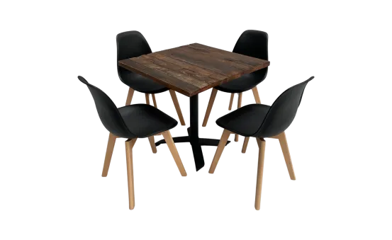 Industrial Bistrotischset 4P. Keeve schwarz