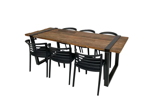 Industrial Dinnertableset 6P. 1,8 m Rivi&eacute;ra