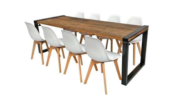 Industrial Dinnertableset 8P. 2,2 m wei&szlig;