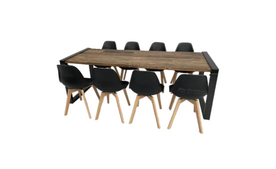 Industrial Dinnertableset 8P. 2,2 m schwarz 