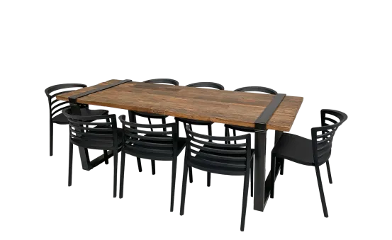 Industrial Dinnertableset 8P. 2,2 m Rivi&eacute;ra