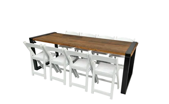 Industrial Dinnertableset 8P. 2,2 m Hochzeit